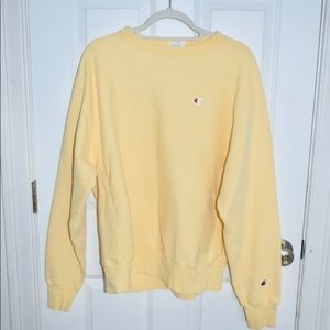 CHAMPION REVERSE WEAVE CREW NECK SWEATSHIRT - pale yellow